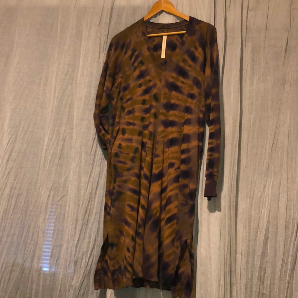COPY - Raquel Allegra NWOT long sleeve vneck tie dye dress size 1 /S